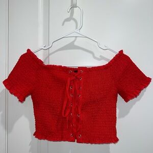 Red crop top